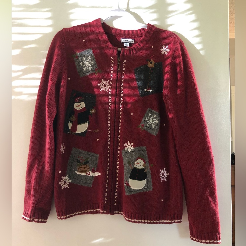Croft&Barrow Snowman Christmas Cardigan